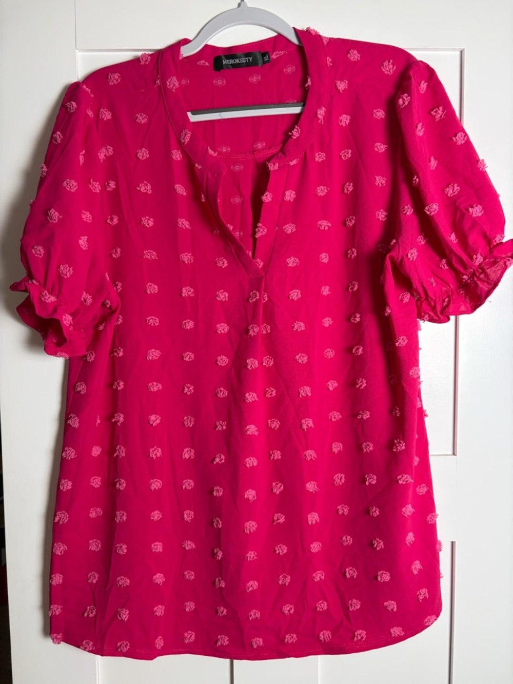 Market & Spruce Bright Fuchsia Short Sleeve Top